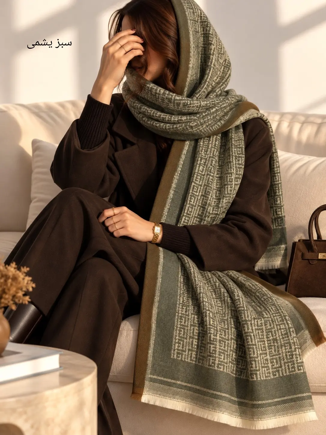 شال موهر پشمی ونیلا